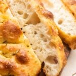 Slices of focaccia