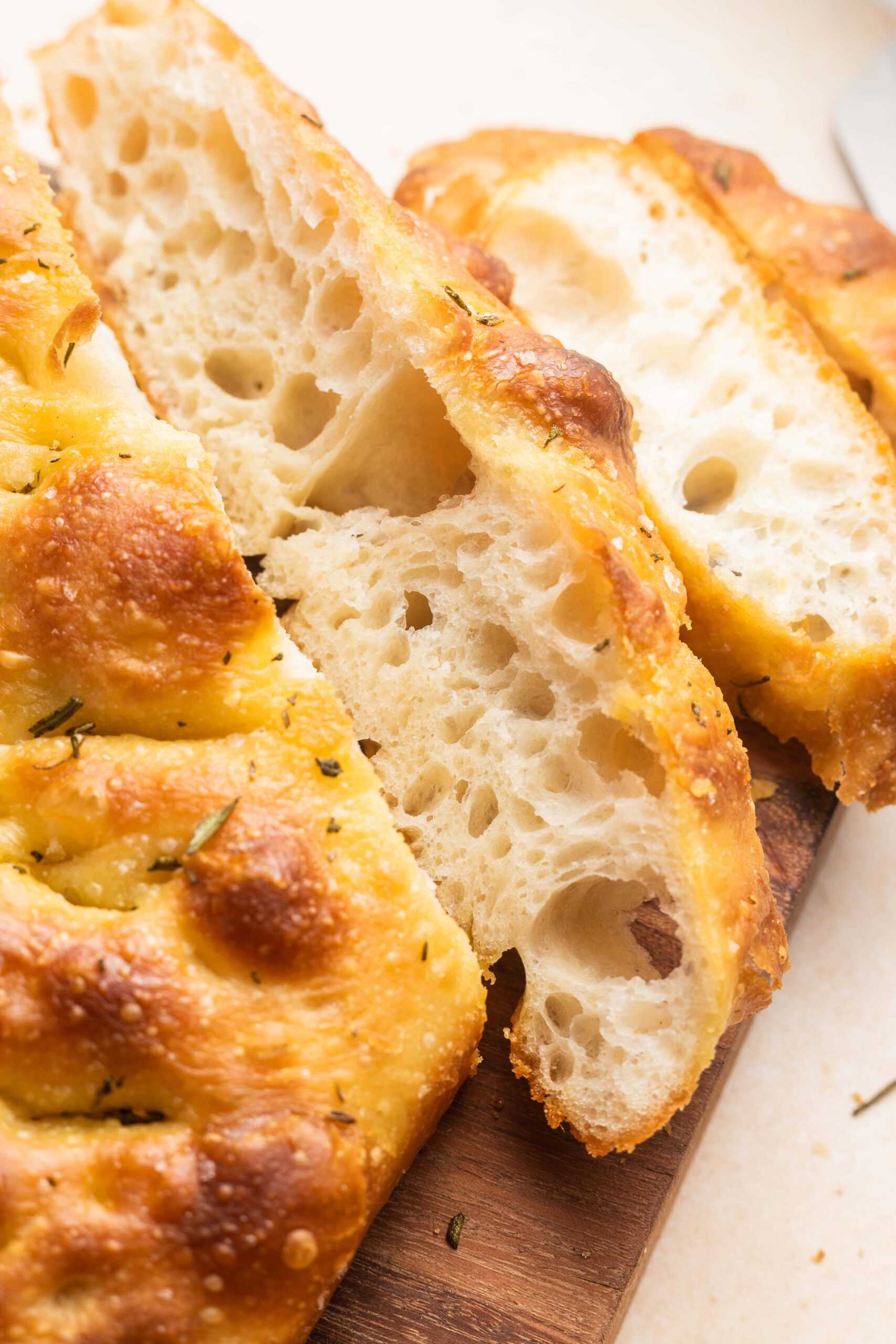Slices of focaccia