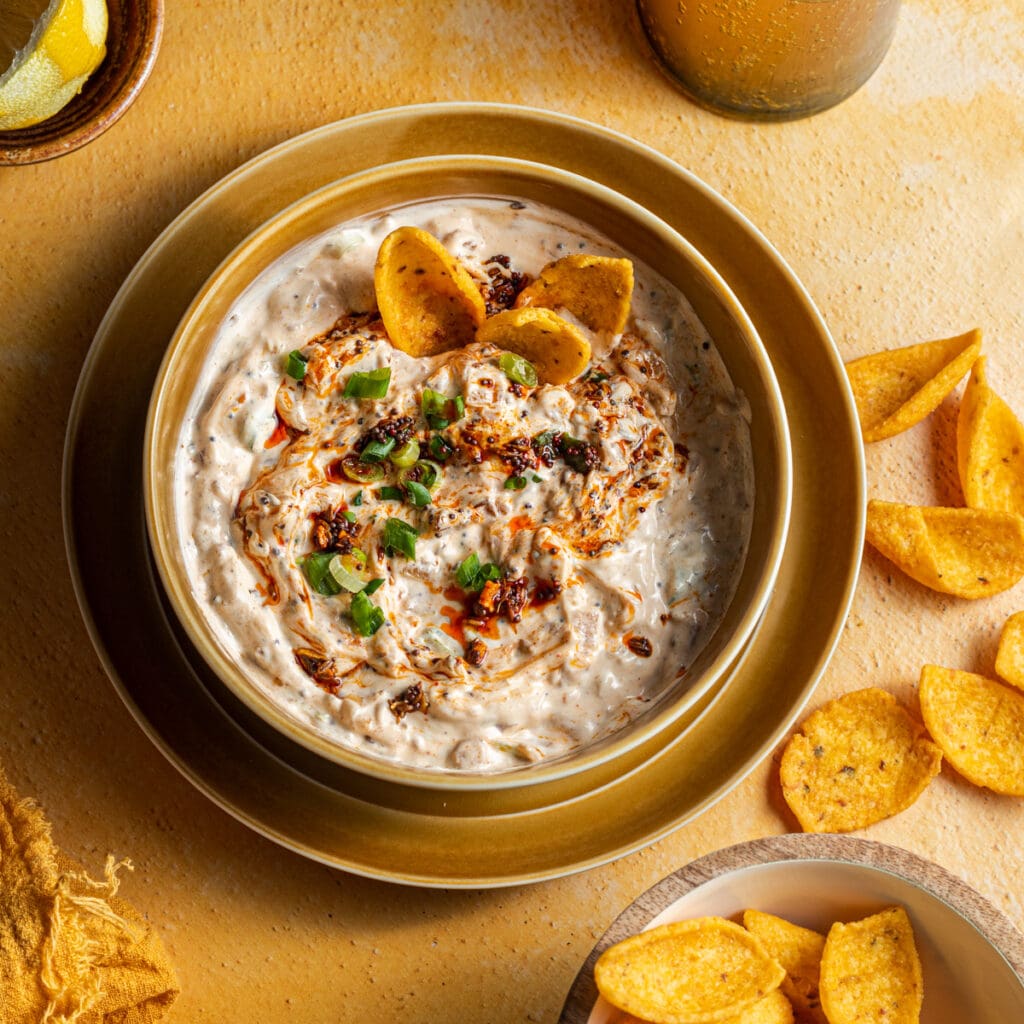 Spicy Sour Cream Dip with Garlicky Tadka Home Cooking Collective
