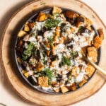 Plate of eggplant fatteh