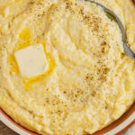Close-up of creamy mascarpone polenta