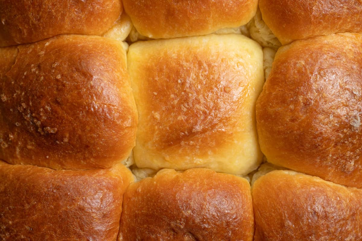 Brioche-style pull-apart rolls baked.